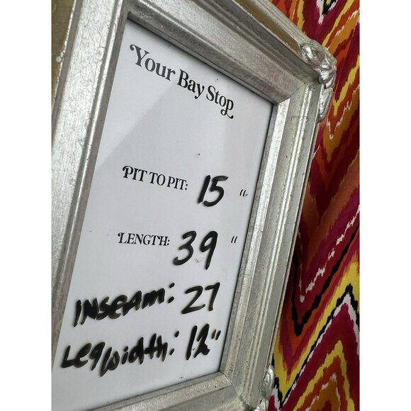 Fig & Flower Women's Pants Medium Stretch Colorful Chevron Pull On Boho Comfort - Picture 3 of 5